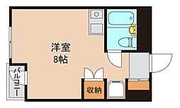 サンシャトー中山 ワンルームの間取図画像