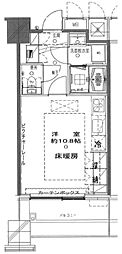 セントラルパークタワーラ・トゥール新宿 ワンルームの間取図画像