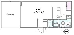 trias446 1DKの間取図画像