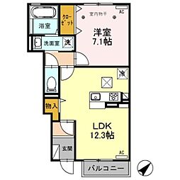 フィオーレ 1階1LDKの間取り
