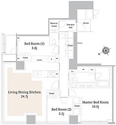 ザ・レジデンス六本木 3LDKの間取図画像