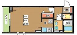 ヴィラディノーチェ 1Kの間取図画像