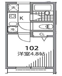 プラウド品川 1Kの間取図画像