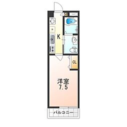 京福電気鉄道北野線 北野白梅町駅 徒歩5分の賃貸マンション 1階1Kの間取り