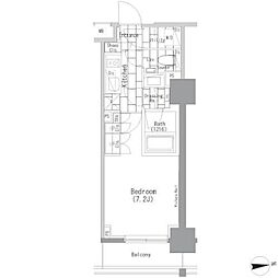 ザ・パークハビオ上野レジデンス 6階1Kの間取り