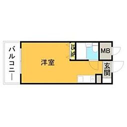 ラ・レジダンス・ド・天神 ワンルームの間取図画像