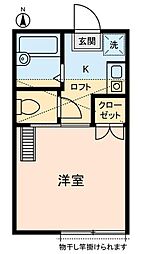 スリーワン 1Kの間取図画像