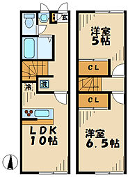 レオパレス峯下A 2LDKの間取図画像