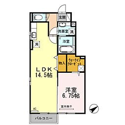 Shizuku 1階1LDKの間取り