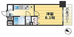 プレサンス神戸プレシャス 1Kの間取図画像