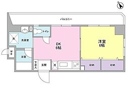 那須ハイライズ 1DKの間取図画像