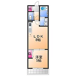 REVITA鳳北町3丁 3階1LDKの間取り