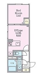エルファーロ早稲田 1LDKの間取図画像