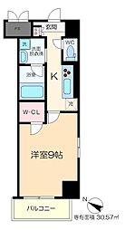 サランコート 7階1Kの間取り