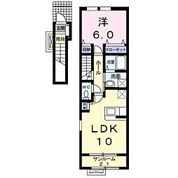 プルメリア4 1LDKの間取図画像