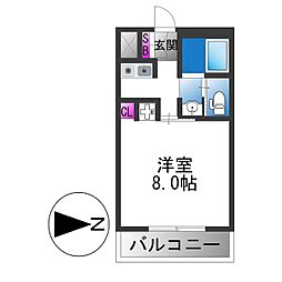 キンキ宝ハイツ 1Kの間取図画像