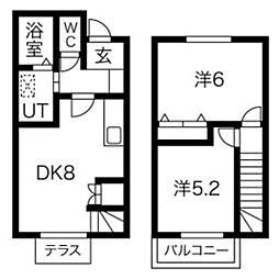 フォレストメゾンベル2 2DKの間取図画像