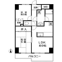 アヴェニュー桜上水 2LDKの間取図画像