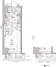 クレイシアIDZ鶴見 1Kの間取図画像