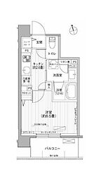 シエール自由が丘 3階1Kの間取り