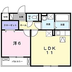 ミレ・グランデ伏見 1LDKの間取図画像