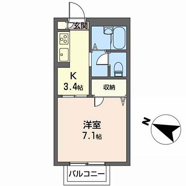 ジュネス山の寺II 203｜宮城県仙台市泉区山の寺２丁目(賃貸アパート1K・2階・24.50㎡)の写真 その2