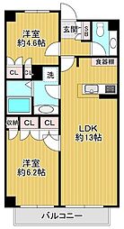 メイソンリー梅島 2LDKの間取図画像