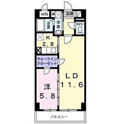 リヴィエール 1LDKの間取図画像