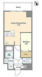 アルファコート曳舟 2階1LDKの間取り