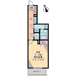 Ts Garden 葛西 4階1Kの間取り