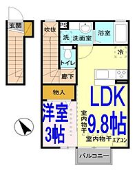 ラルゴ 1LDKの間取図画像