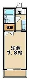 クラウンジュエル 1Kの間取図画像