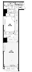 ロイヤルグリーン本郷 2階1LDKの間取り