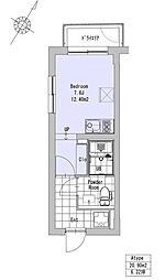SOU羽根木 1階ワンルームの間取り