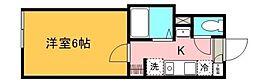 カージェ川崎II 3階1Kの間取り