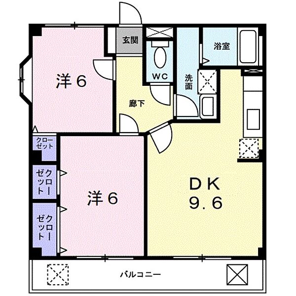和歌山県和歌山市西庄(賃貸マンション2DK・3階・52.58㎡)の写真 その2