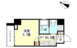 シンシア芝浦lunetta 1Kの間取図画像