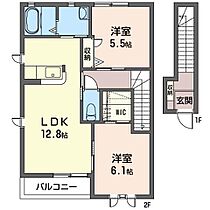 ヴィル　ヌーブＢ 00203 ｜ 群馬県伊勢崎市市場町２丁目585-1（賃貸アパート2LDK・2階・61.60㎡） その2