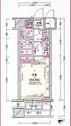 パレステュディオ市谷仲之町 1Kの間取図画像