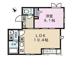 京急本線 立会川駅 徒歩3分の賃貸マンション 2階1LDKの間取り