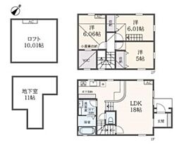 東京メトロ丸ノ内線 方南町駅 徒歩10分の賃貸テラスハウス 3LDKの間取り