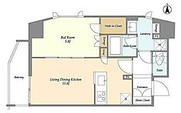 CASSIA上野入谷 3階1LDKの間取り
