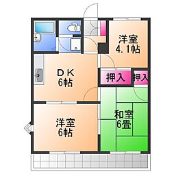 RICHチェリーハイツ 3DKの間取図画像