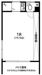 桜が池ハイツ ワンルームの間取図画像