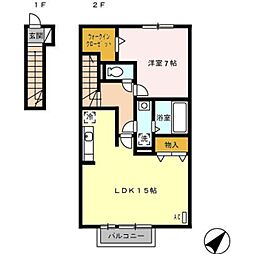 ニューエクセル 1LDKの間取図画像