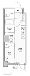 中野新井薬師レジデンス 1DKの間取図画像