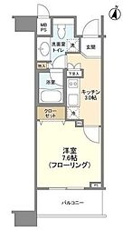 HF白金高輪レジデンス 1Kの間取図画像
