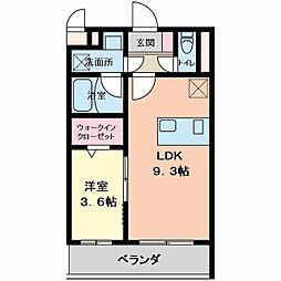 Bel Pino 1階1LDKの間取り