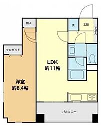 スカイグランデ京成小岩 6階1LDKの間取り