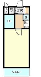 シャンボール千葉中央 8階1Kの間取り